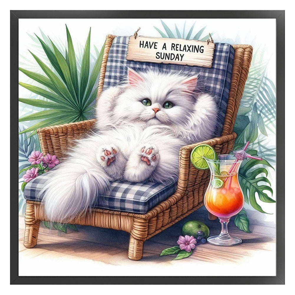 Kitten On A Chair - 11CT Stamped Cross Stitch 40*40CM