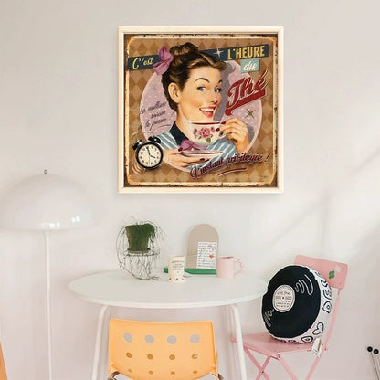 Retro Billboard - 11CT Stamped Cross Stitch 40*40CM