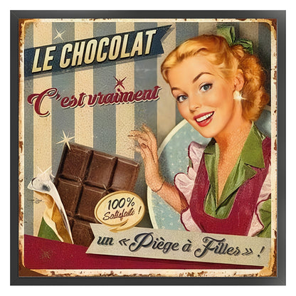 Retro Billboard - 11CT Stamped Cross Stitch 40*40CM