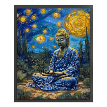 Buddha Statue Under A Starry Sky - 11CT Stamped Cross Stitch 40*50CM