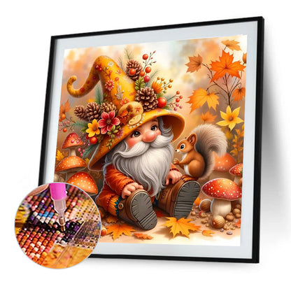 Autumn Gnome - Full Round Drill Diamond Painting 40*40CM