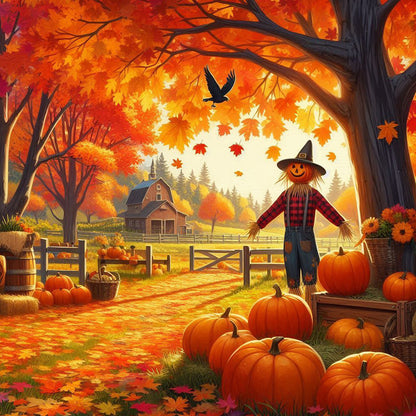 Autumn Atmosphere - Full Round Drill Diamond Painting 40*40CM