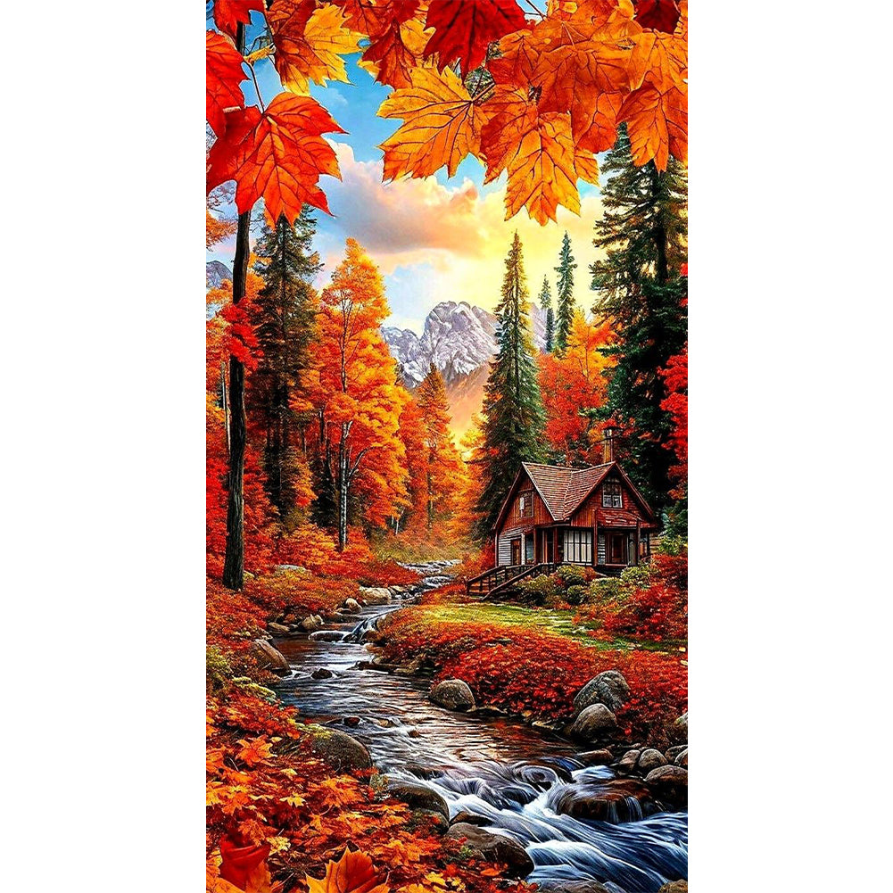 Autumn Scenery - Full Round Drill Diamond Painting 40*70CM