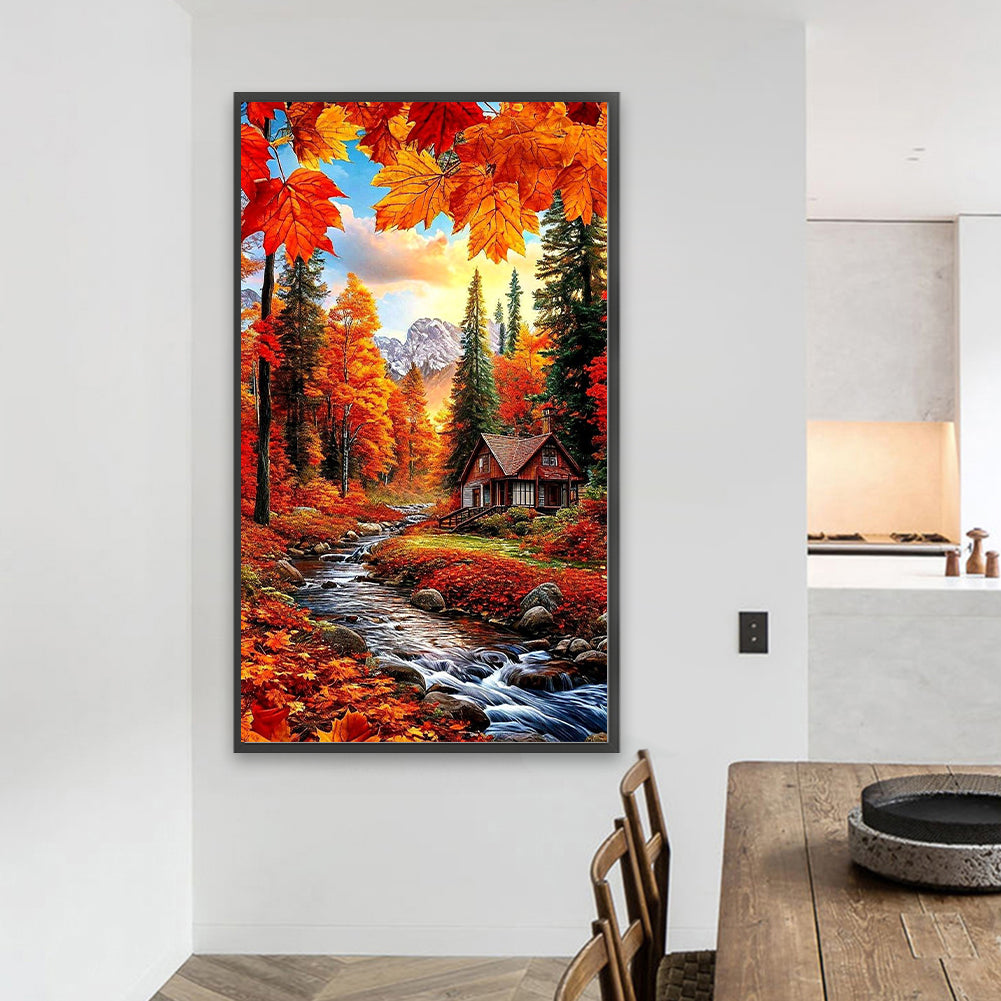 Autumn Scenery - Full Round Drill Diamond Painting 40*70CM