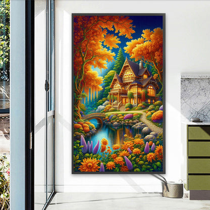Autumn Scenery - Full Round Drill Diamond Painting 40*70CM