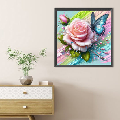 Roses And Butterflies - Full Round Drill Diamond Painting 40*40CM