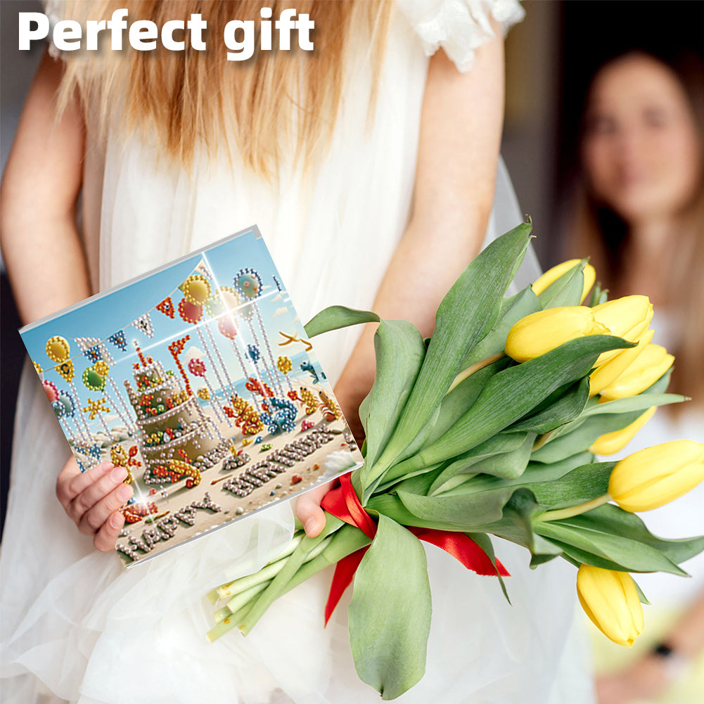 6PCS DIY Diamond Art Greeting Cards Congratulations Cards & Gifts (Ocean)