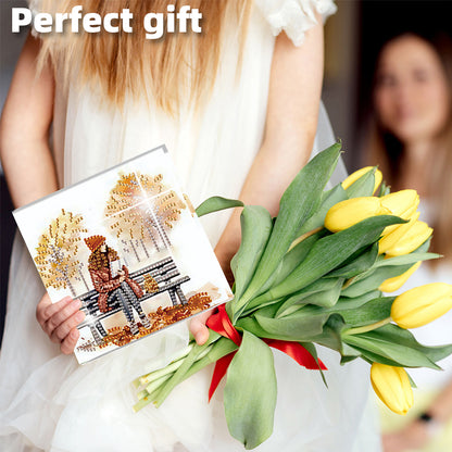 6PCS DIY Diamond Art Greeting Cards Congratulations Cards & Gifts (Girl)