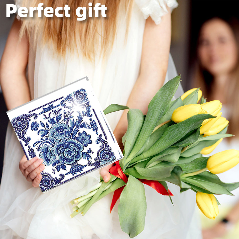 6PCS DIY Diamond Art Greeting Cards Congratulations Cards & Gifts (Porcelain)