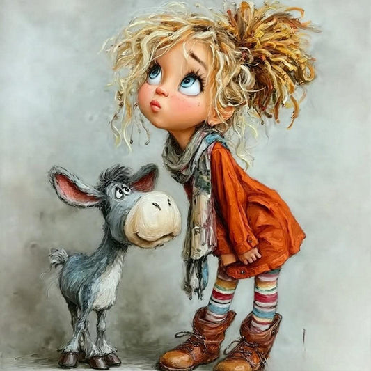 Crazy Little Girl - Full Square Drill Diamond Painting 40*40CM