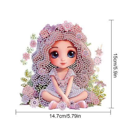 2pcs Elf Girl 2D Flat DIY Diamond Painting Set Diamond Art Pendant Wall Decor