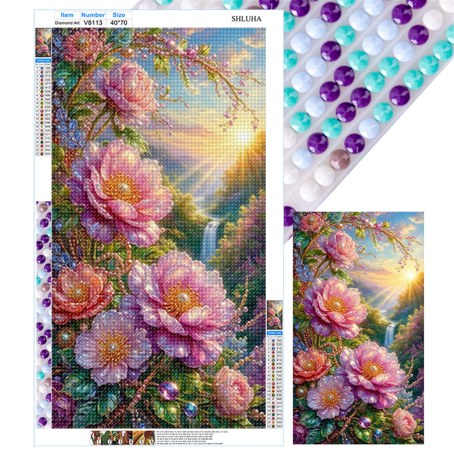 Flowers - Full Round Drill Diamond Painting 40*70CM