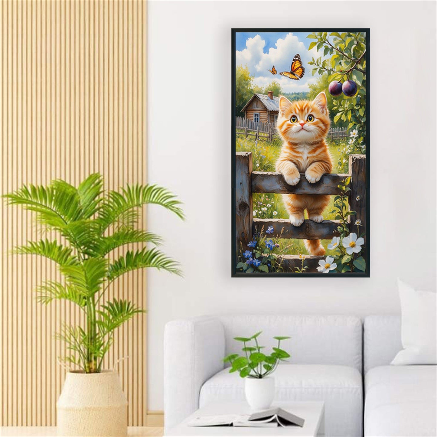 Cat - Full Round Drill Diamond Painting 40*70CM