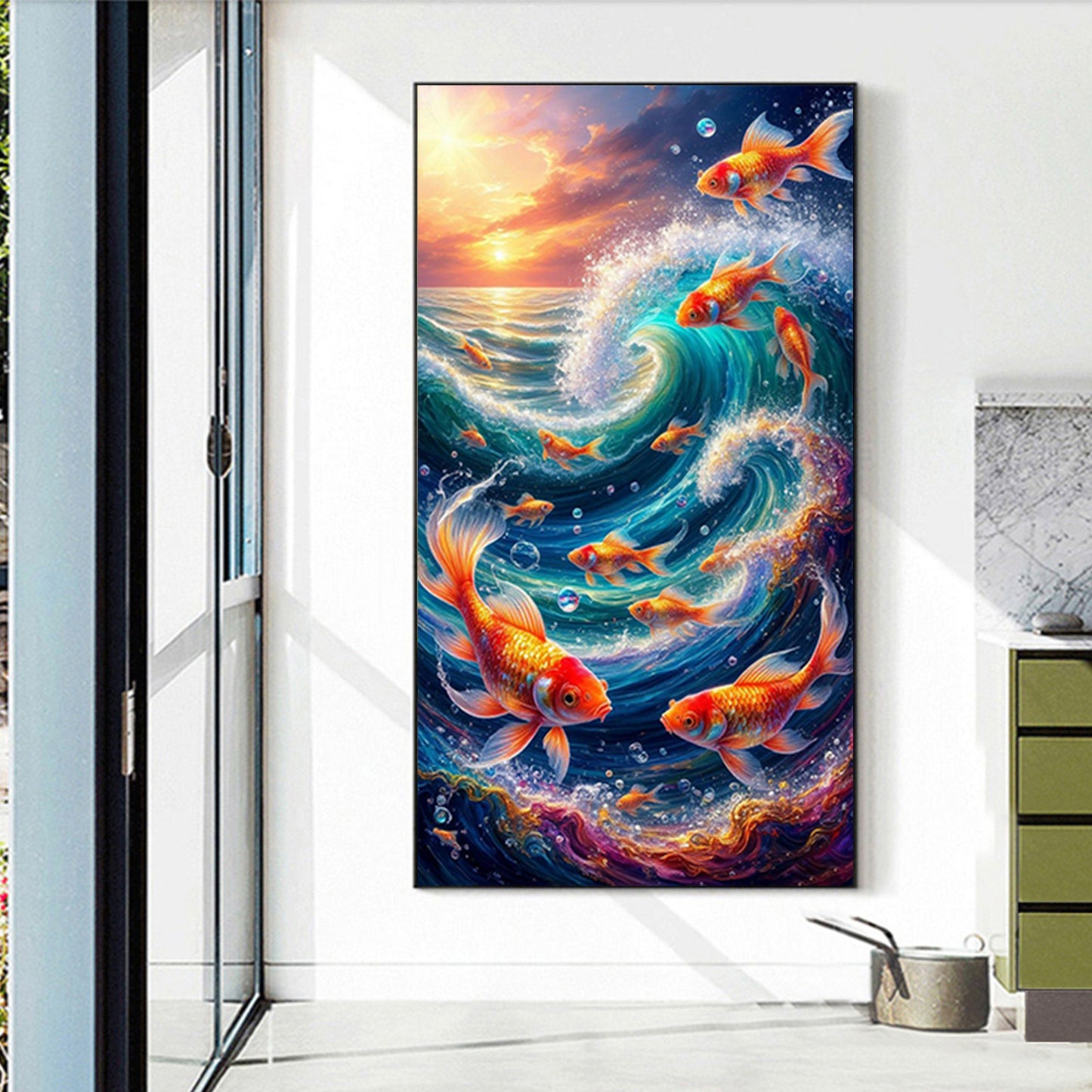 Fish In Water - Full Round Drill Diamond Painting 40*70CM