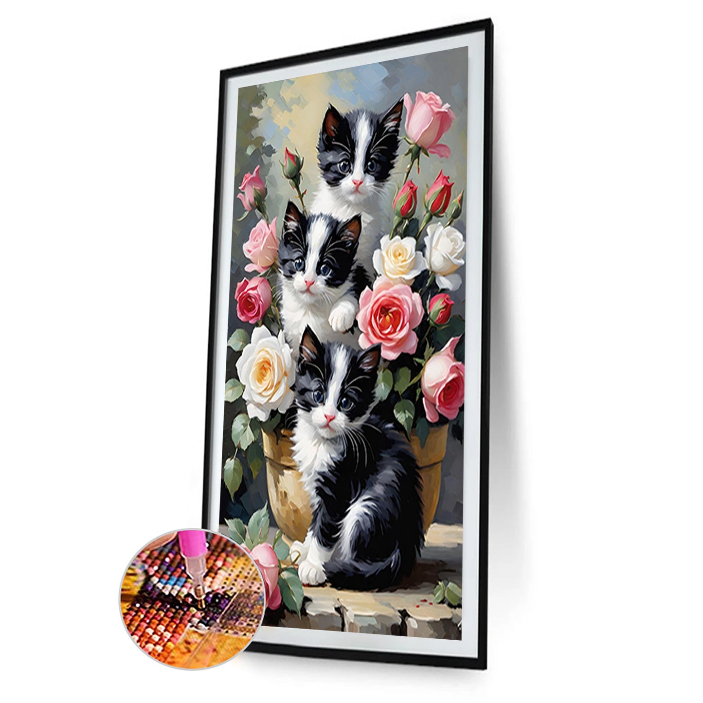 Cat And Flower - Full Round Drill Diamond Painting 40*70CM