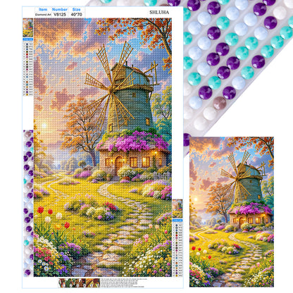 Windmill - Full Round Drill Diamond Painting 40*70CM