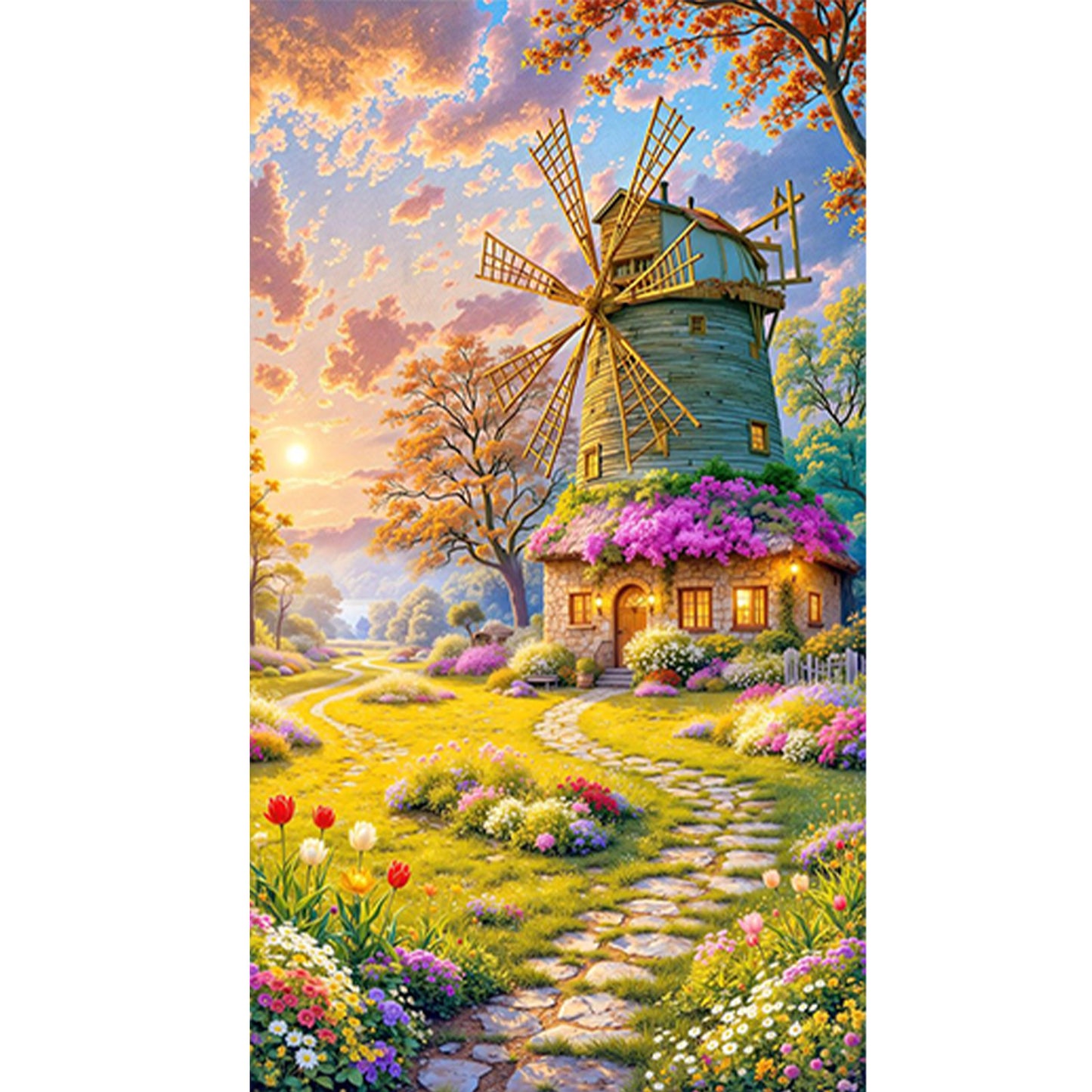 Windmill - Full Round Drill Diamond Painting 40*70CM