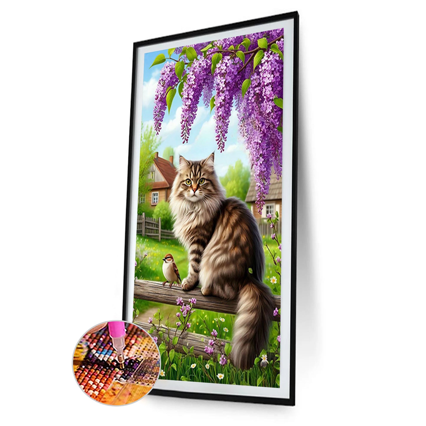 Cat - Full Round Drill Diamond Painting 40*70CM