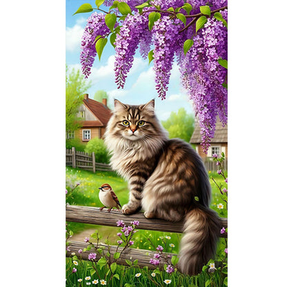 Cat - Full Round Drill Diamond Painting 40*70CM