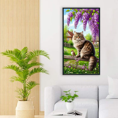 Cat - Full Round Drill Diamond Painting 40*70CM