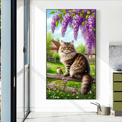Cat - Full Round Drill Diamond Painting 40*70CM