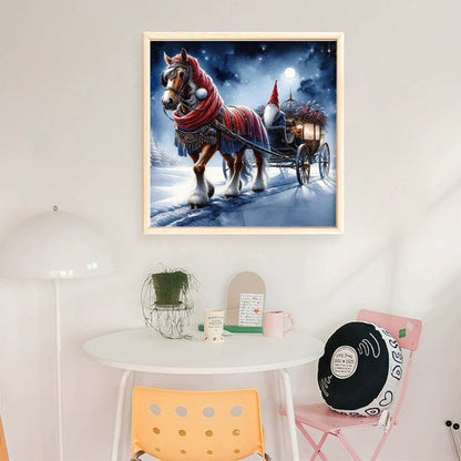 Christmas Carriage - 11CT Stamped Cross Stitch 40*40CM