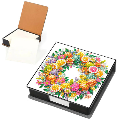 5D DIY PU Diamond Art Note Box with 160 Sheets Paper Memo Pad Holder (Fruit)
