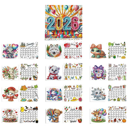 5D/DIY Diamond Painting Calendar Kit Partial Drill Diamond Art Paper Calendar