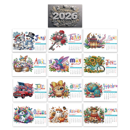 5D/DIY Diamond Painting Calendar Kit Partial Drill Diamond Art Paper Calendar