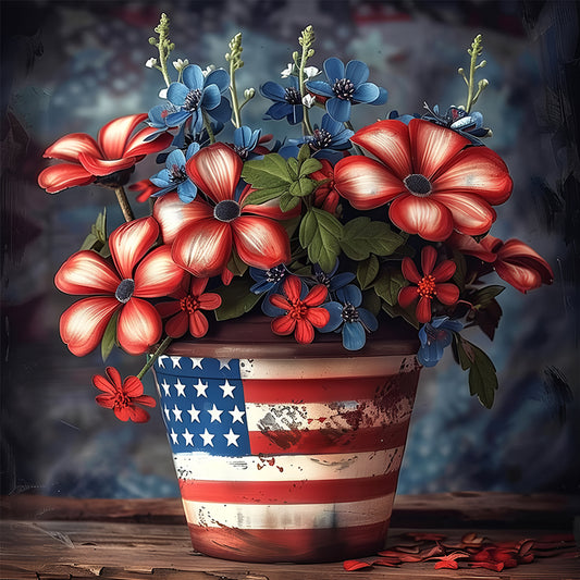 Flower Bouquet In A Flowerpot - Full Round Drill Diamond Painting 30*30CM
