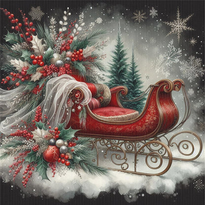 Sleigh - 11CT Stamped Cross Stitch 45*45CM