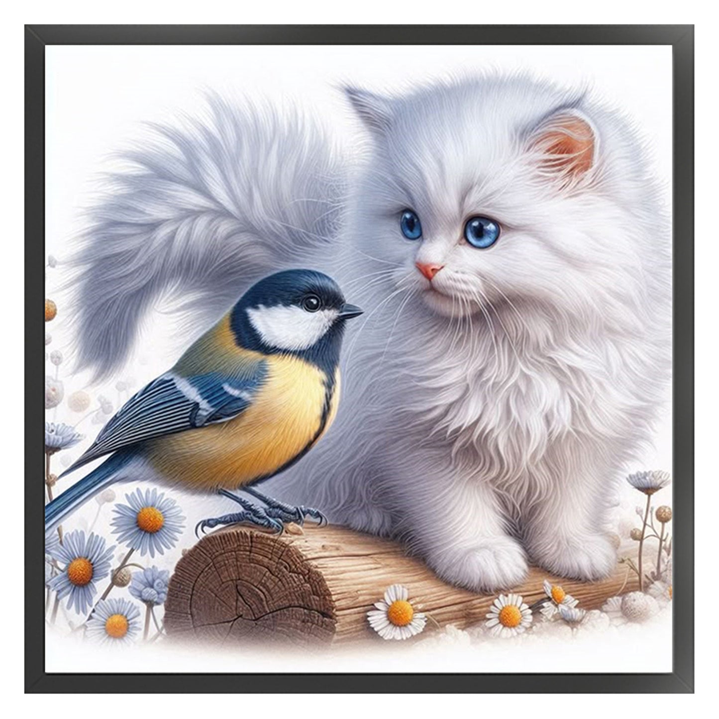Cat And Robin - 11CT Stamped Cross Stitch 40*40CM