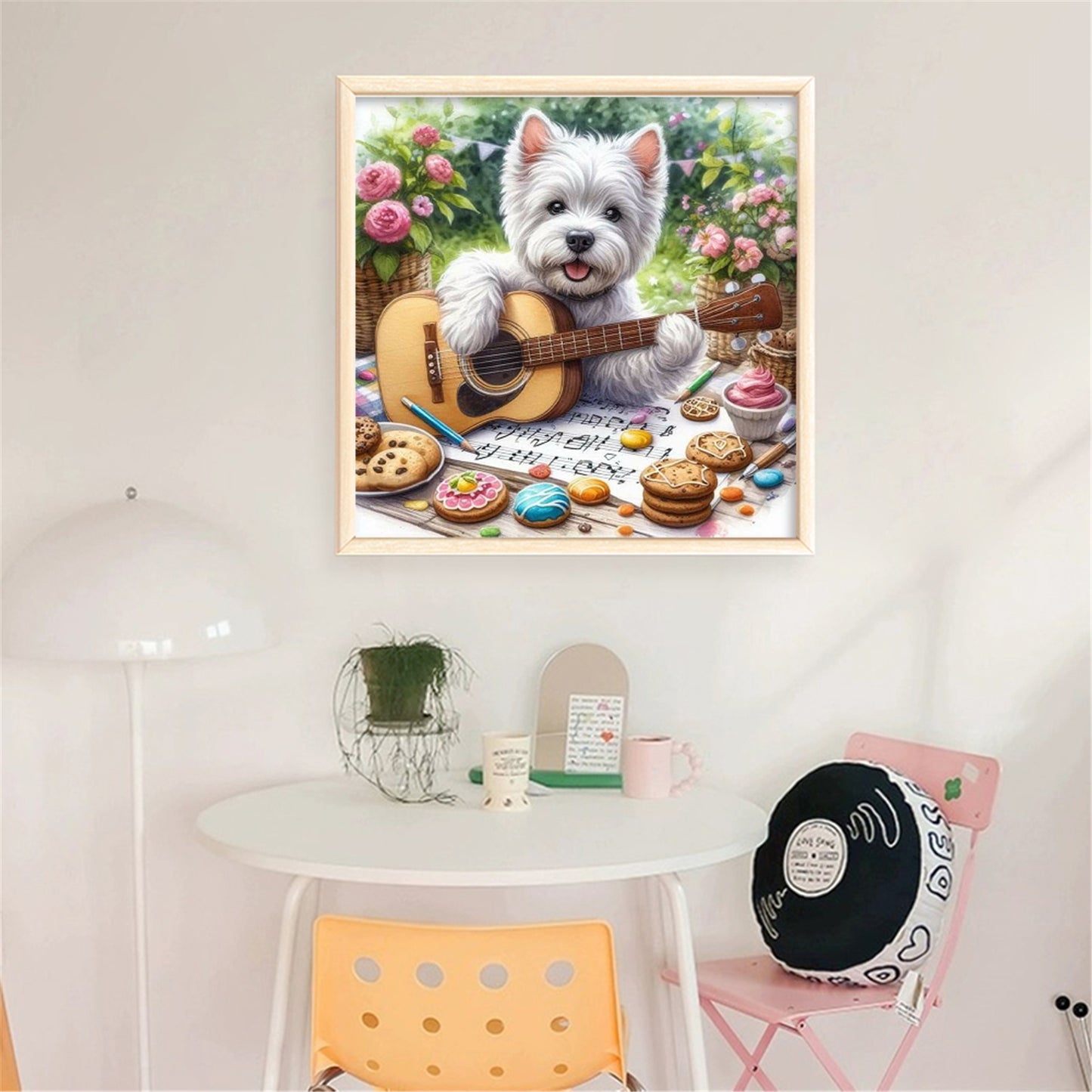 Guitar Schnauzer - 11CT Stamped Cross Stitch 40*40CM