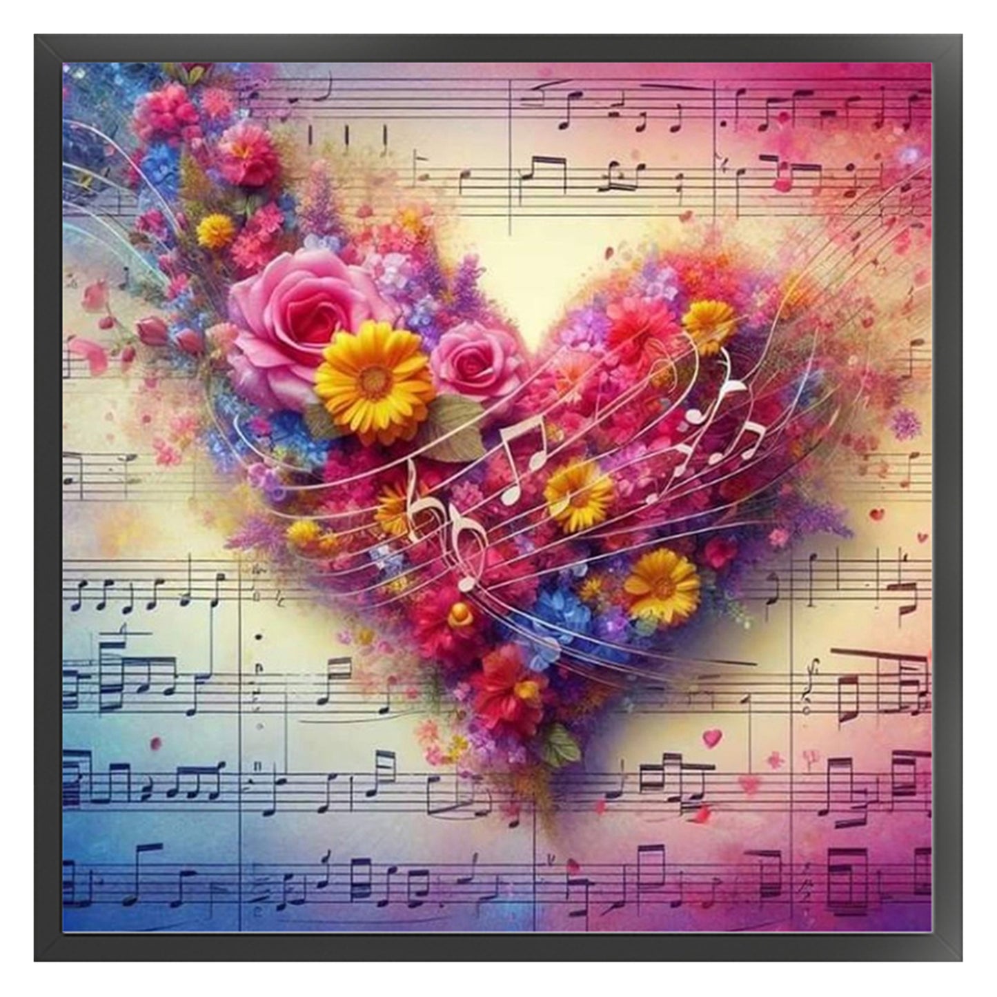 Heart-Shaped Flowers - 11CT Stamped Cross Stitch 40*40CM