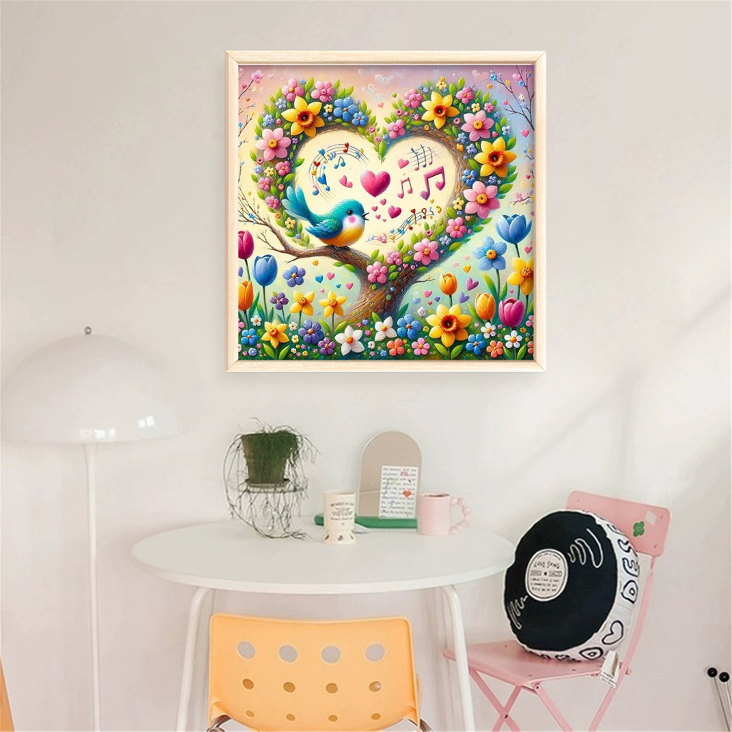 Heart-Shaped Flowers - 11CT Stamped Cross Stitch 40*40CM