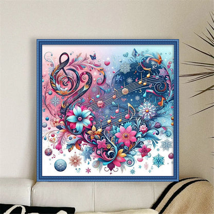 Heart-Shaped Flowers - 11CT Stamped Cross Stitch 40*40CM