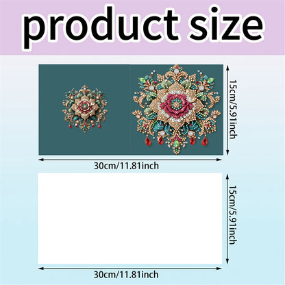 6pcs DIY Retro Pattern Diamond Art Greeting Cards for Festivals and Celebrations