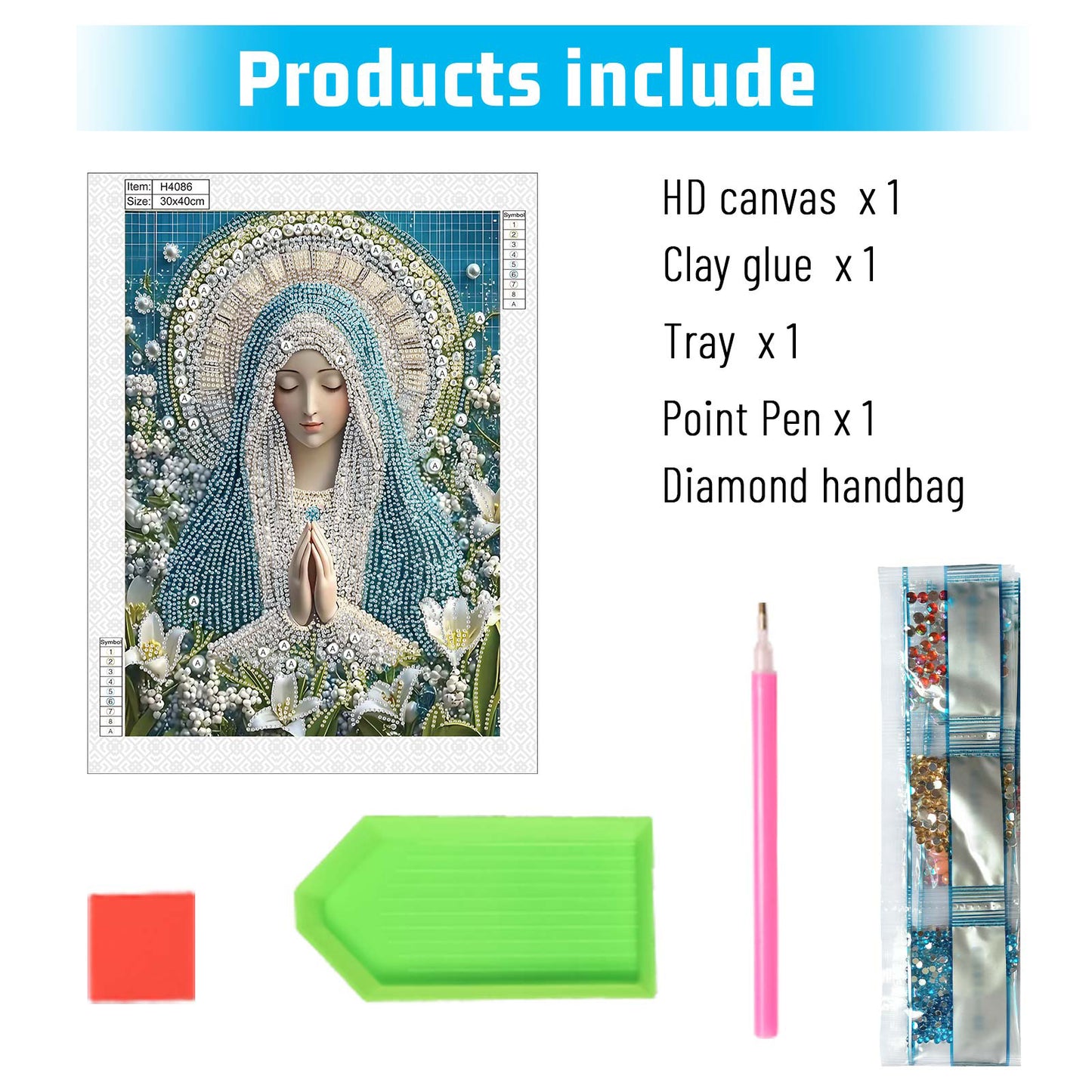Religious Madonna - Special Shaped Drill Diamond Painting 30*40CM