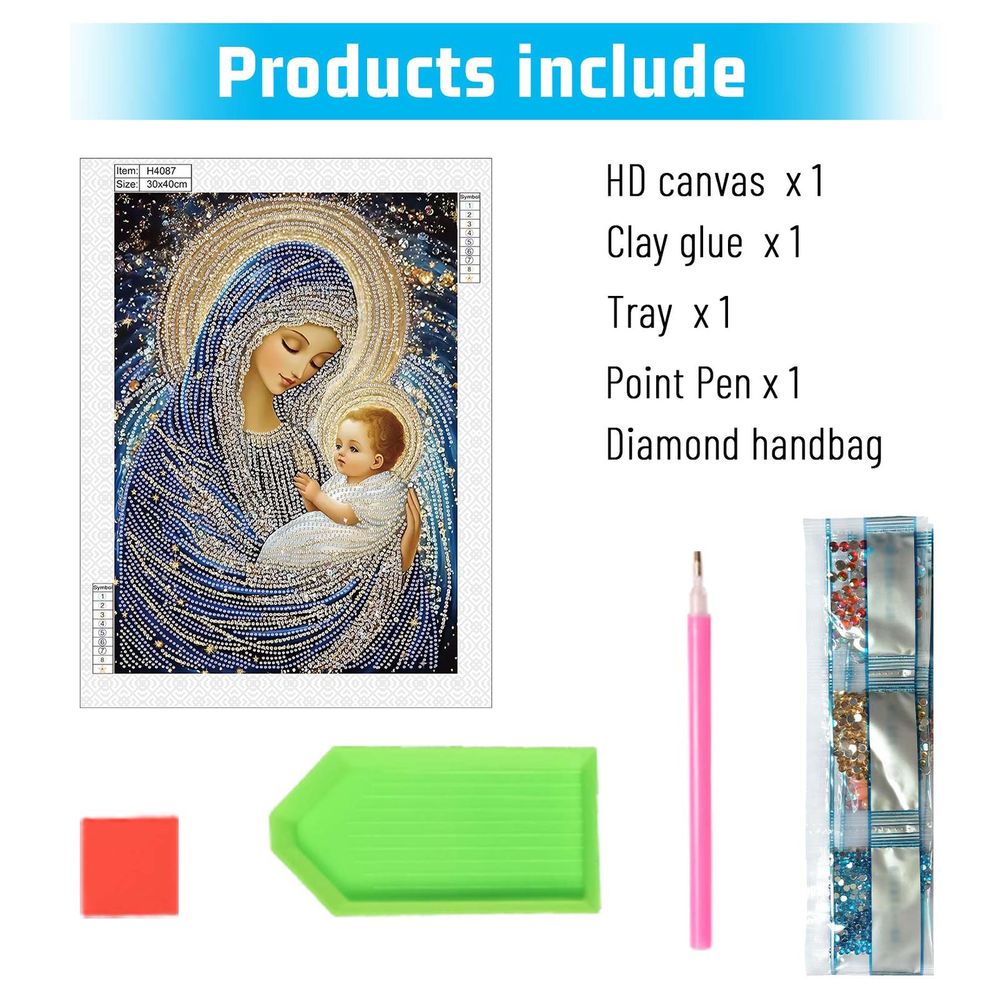 Religious Madonna - Special Shaped Drill Diamond Painting 30*40CM