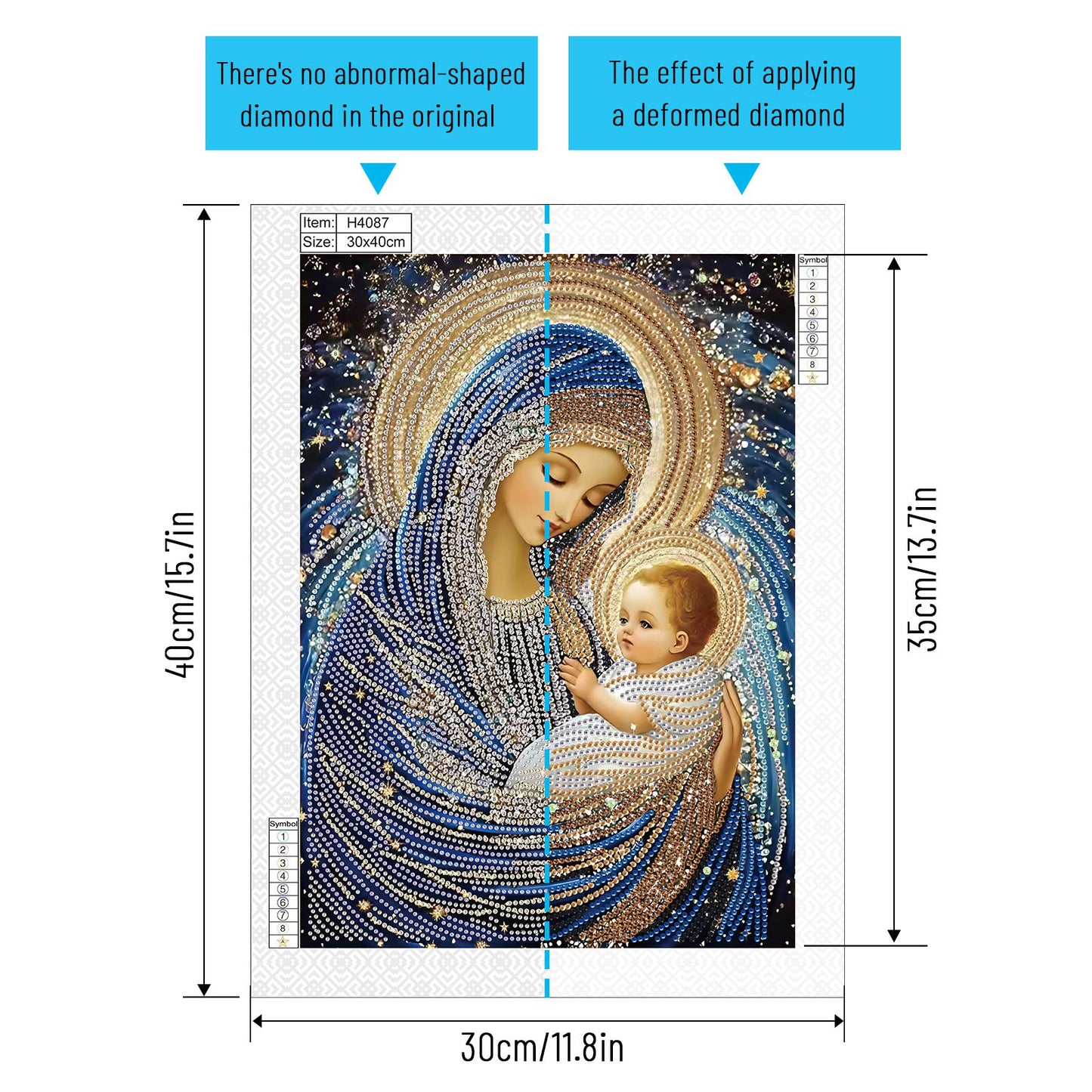 Religious Madonna - Special Shaped Drill Diamond Painting 30*40CM