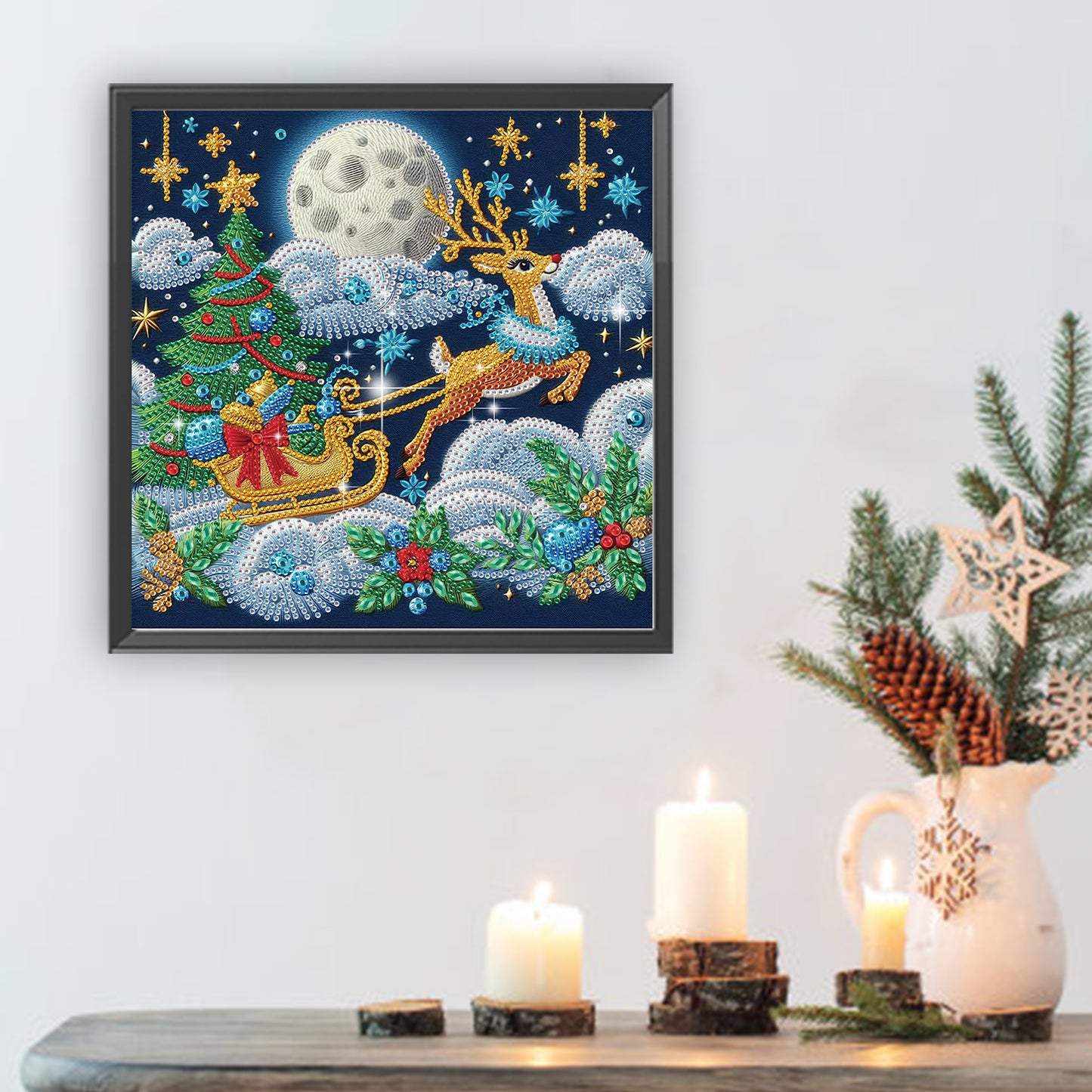Christmas Sleigh - Special Shaped Drill Diamond Painting 30*30CM