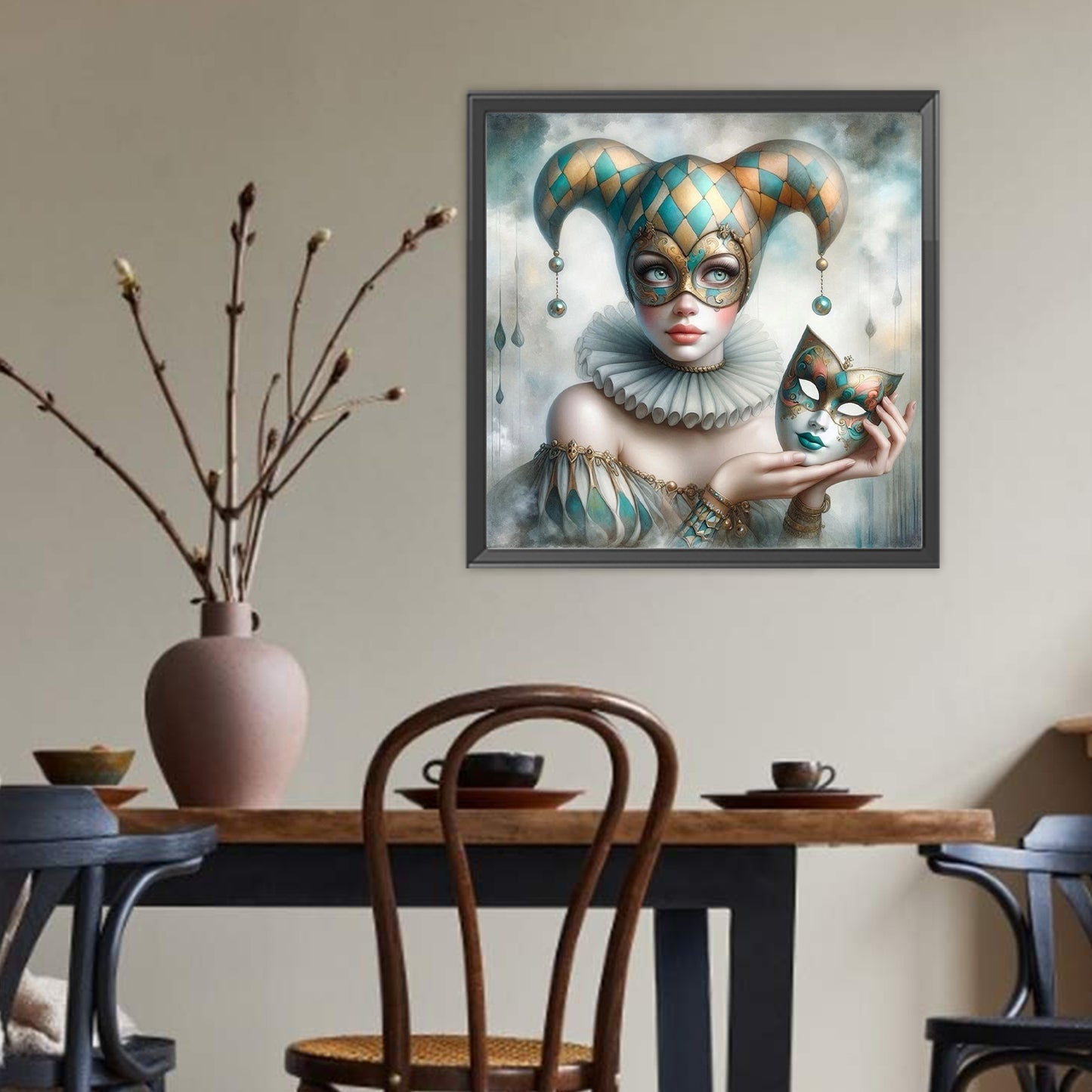 Clown Mask - Full Round Drill Diamond Painting 40*40CM