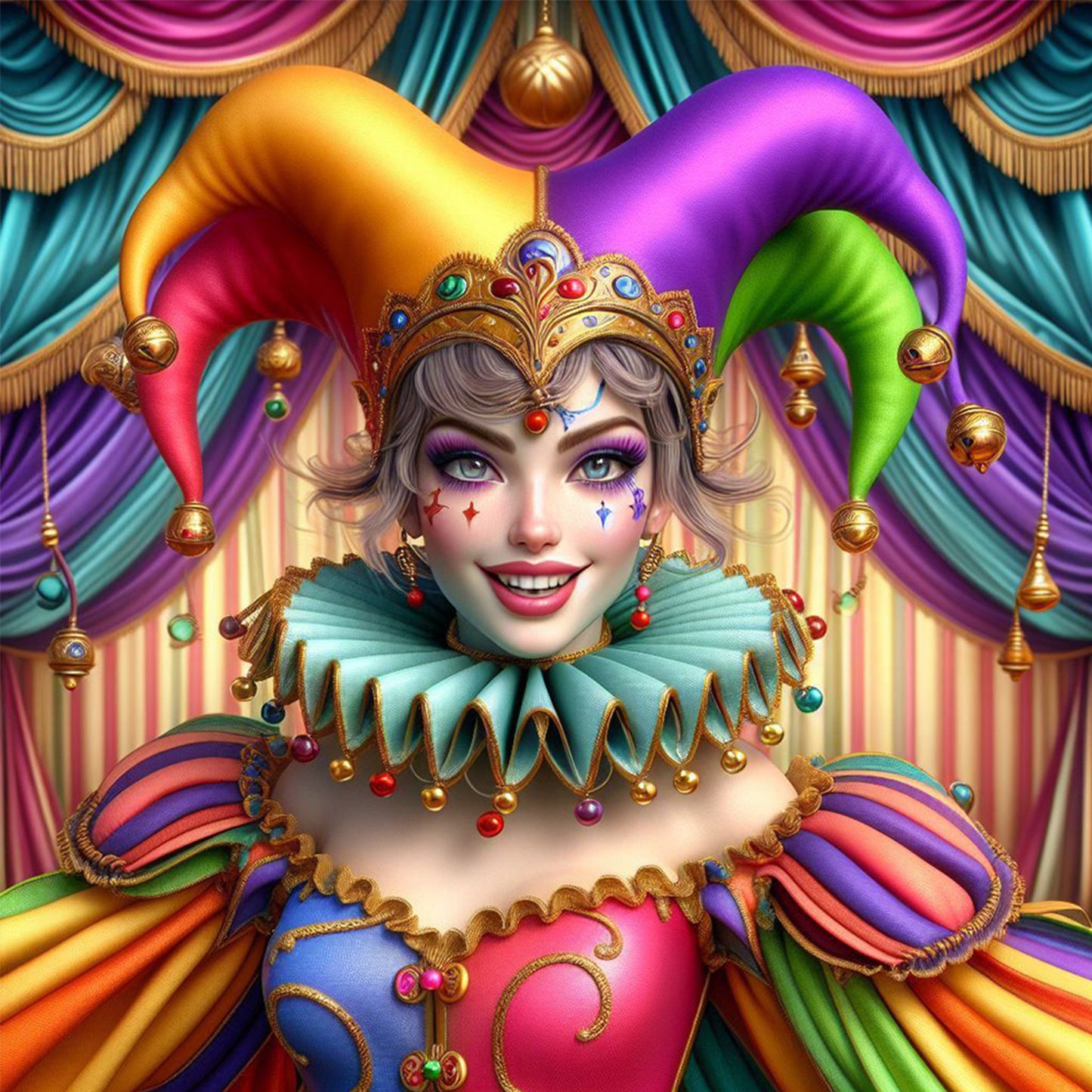Circus Clown - Full Round Drill Diamond Painting 40*40CM