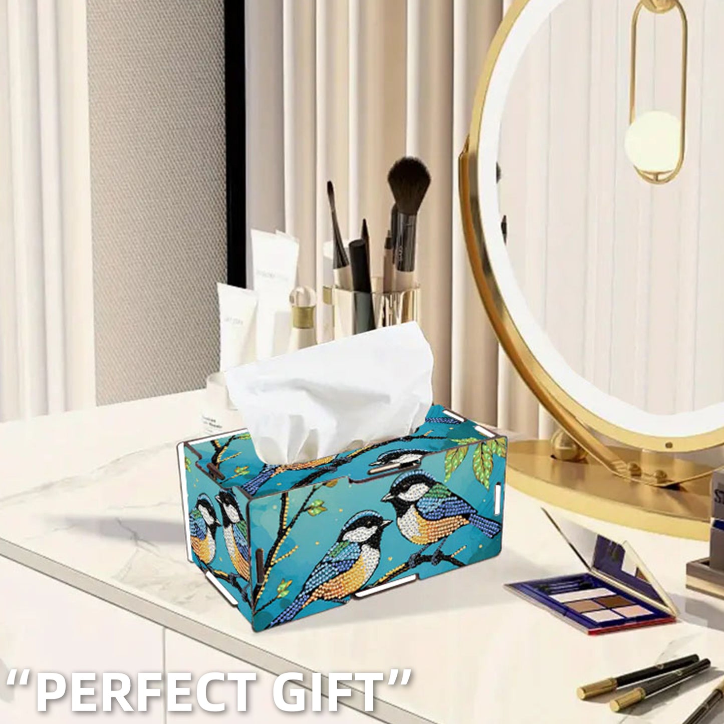 Wooden Diamond Painting Tissue Box for Home and Office Decoration (CZH002)