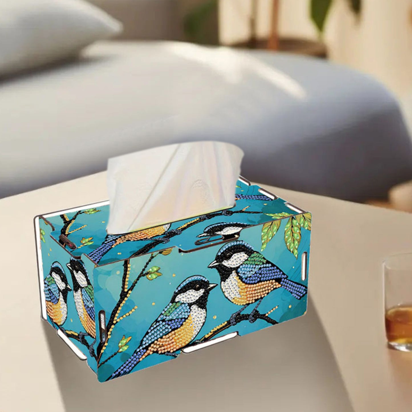 Wooden Diamond Painting Tissue Box for Home and Office Decoration (CZH002)