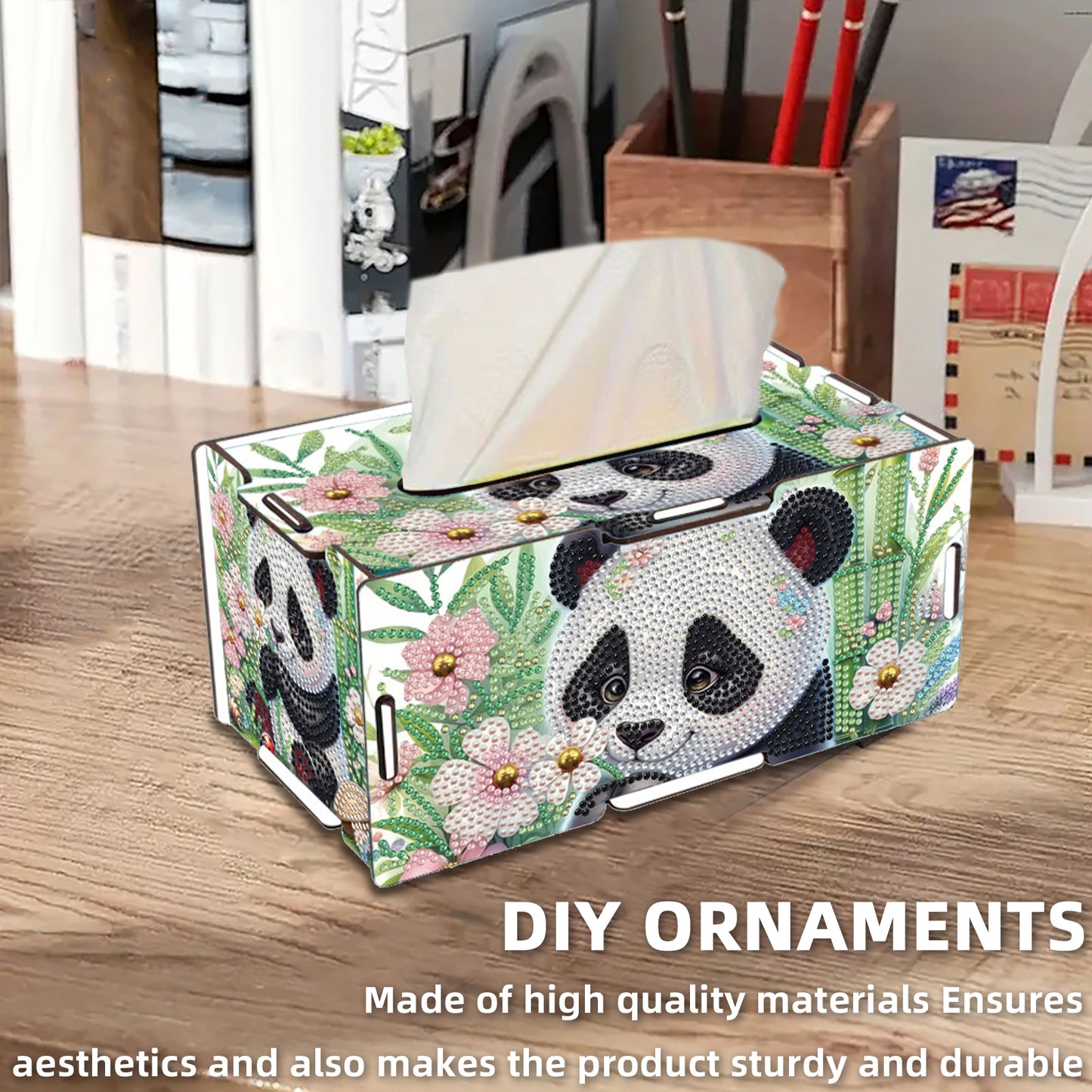 Wooden Diamond Painting Tissue Box for Home and Office Decoration (CZH003)