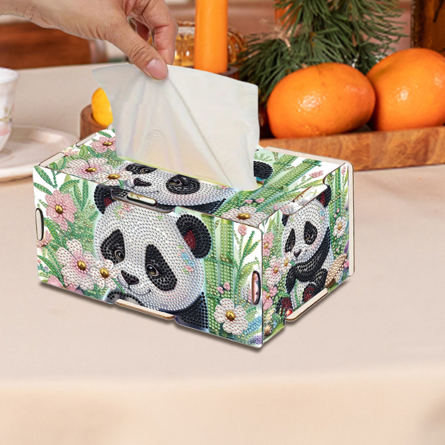 Wooden Diamond Painting Tissue Box for Home and Office Decoration (CZH003)