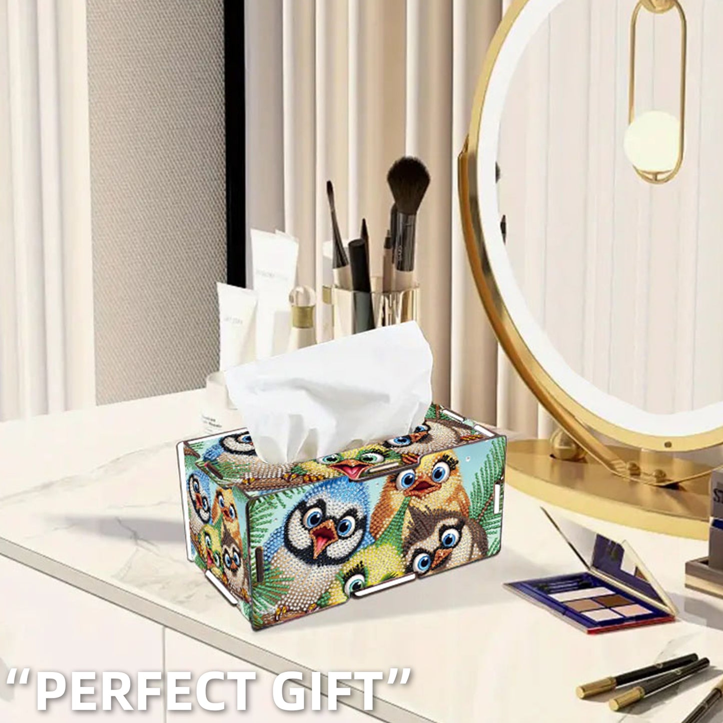 Wooden Diamond Painting Tissue Box for Home and Office Decoration (CZH005)