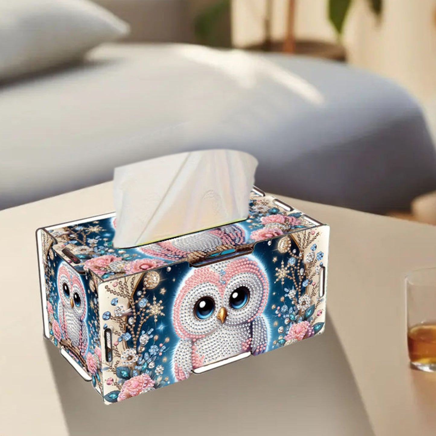 Wooden Diamond Painting Tissue Box for Home and Office Decoration (CZH006)