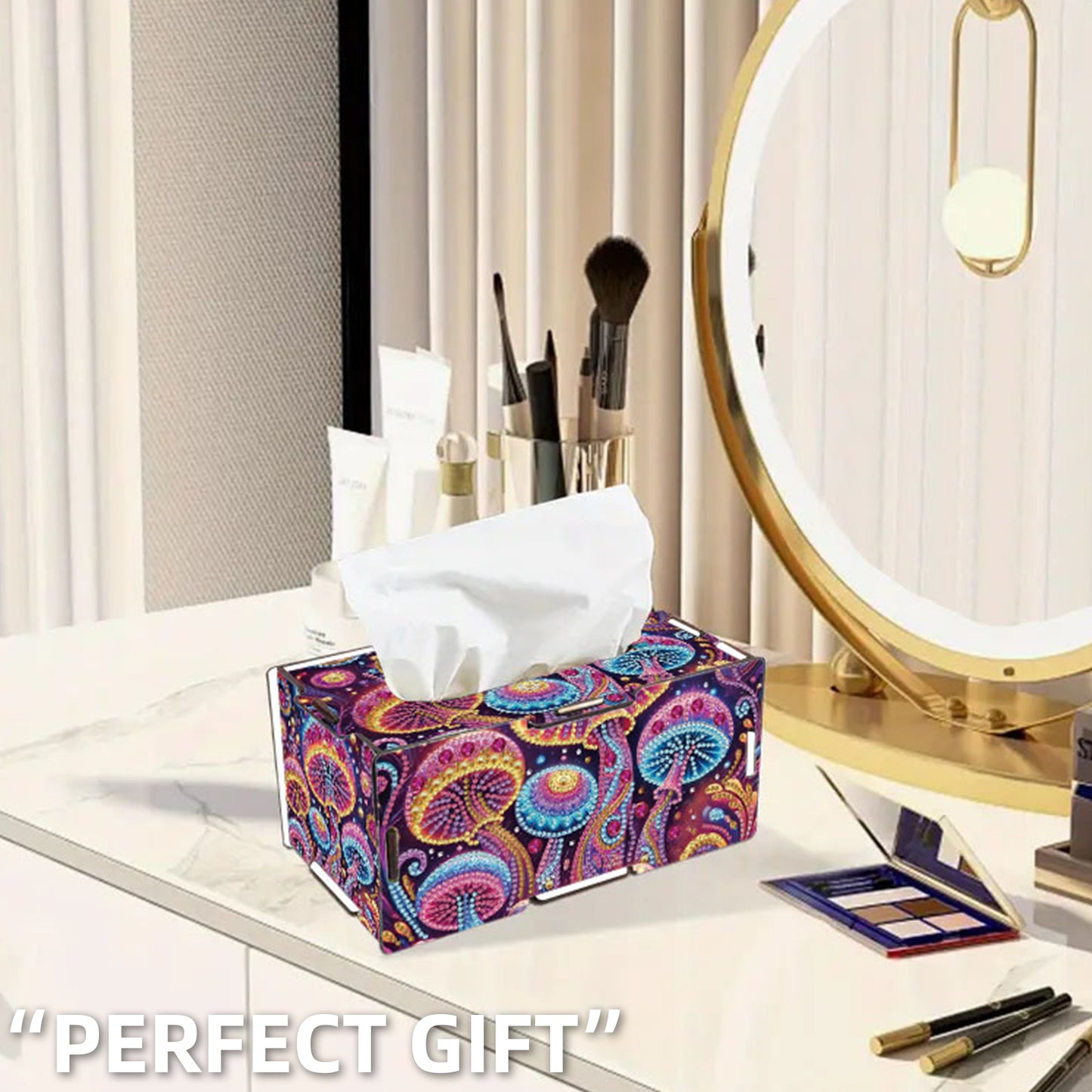 Wooden Diamond Painting Tissue Box for Home and Office Decoration (CZH008)